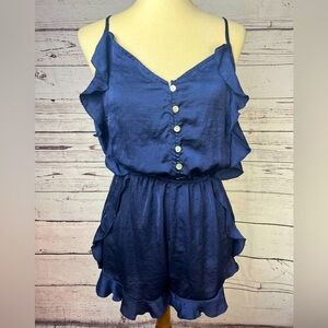 Milk & Honey Silky Blue Romper